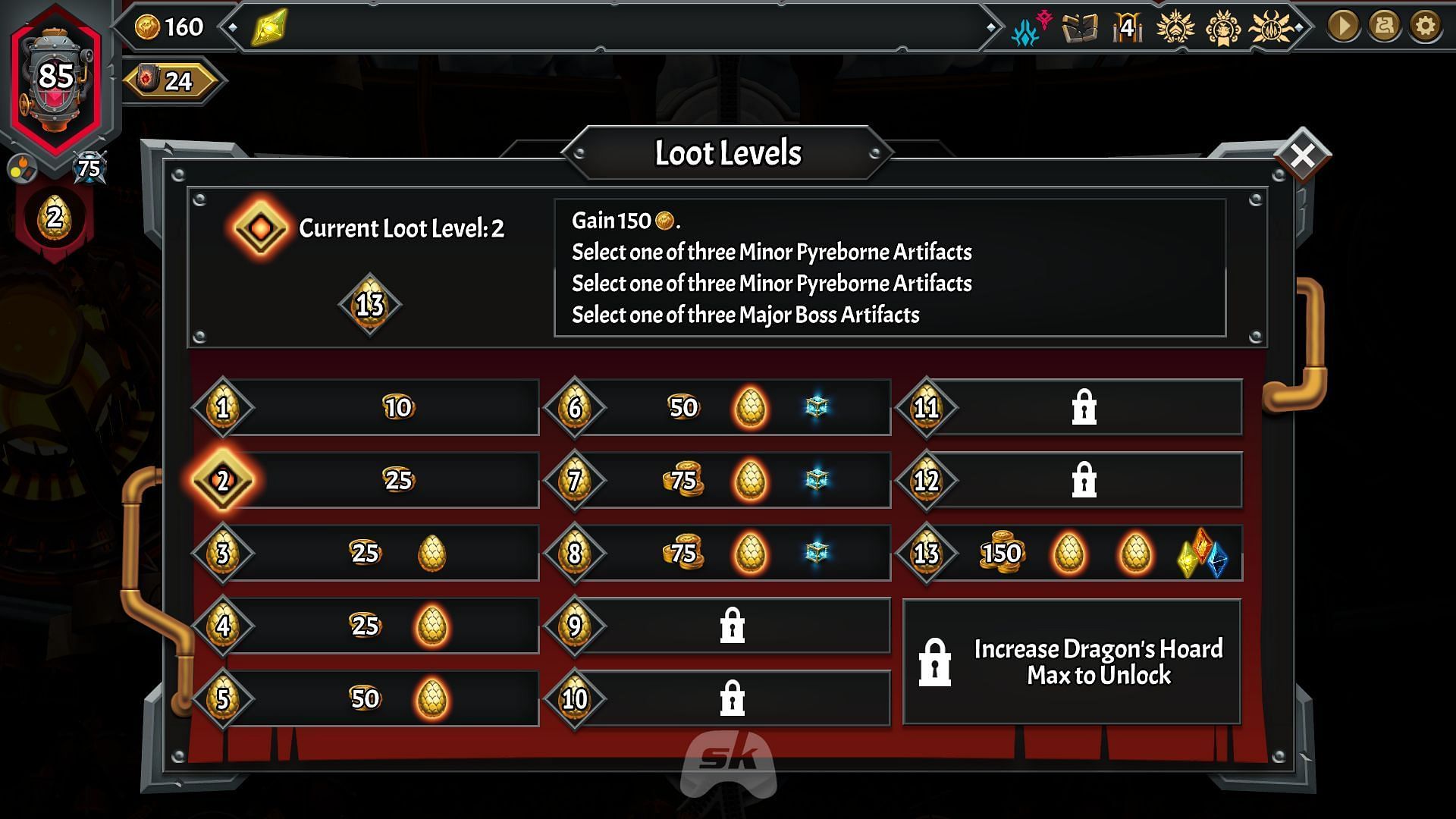 Dragon's Hoard gives you many great rewards (Image via Big Fan Games)